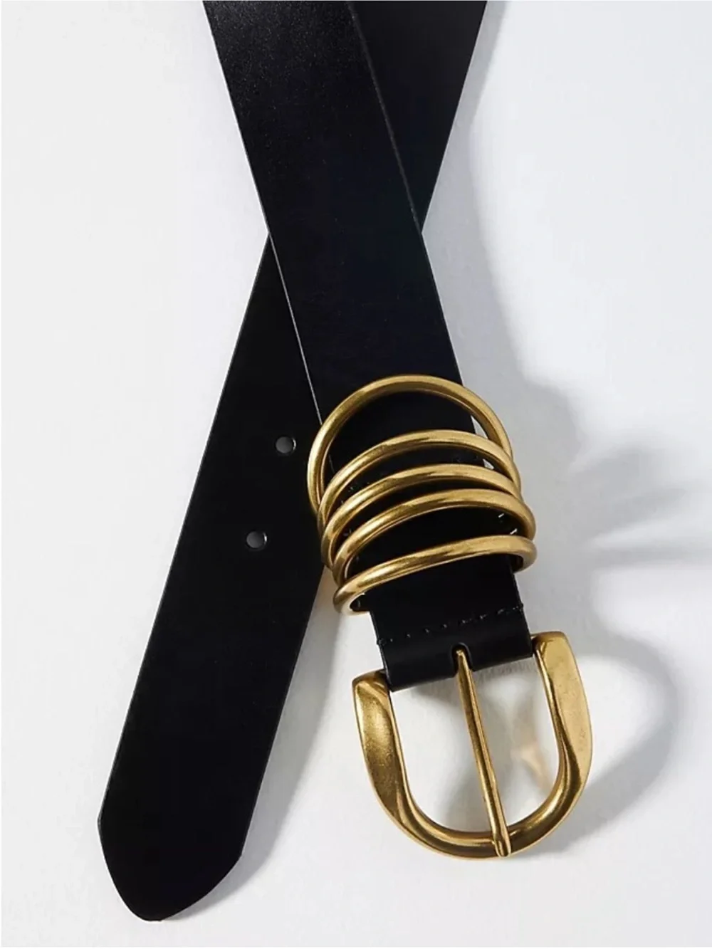 Anthropologie Multi Keeper Belt Black/Gold XS